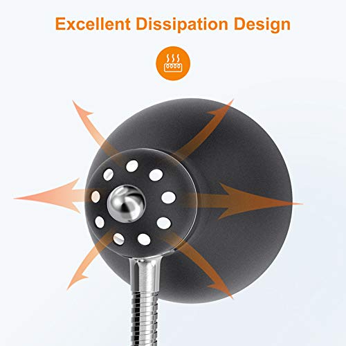 Matte Black Flexible Goose Neck Desk Lamp