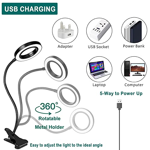 48 LED Clip-on Desk Lamp with Flexible Gooseneck