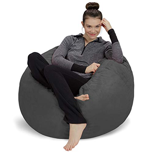 Charcoal Memory Foam Bean Bag Chair - 3