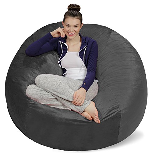 Plush Memory Foam Bean Bag Chair - Charcoal
