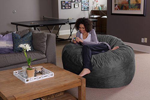 Plush Memory Foam Bean Bag Chair - Charcoal