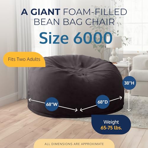 Oversized 6ft Grey Suede Bean Bag Chair