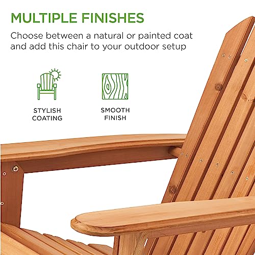Wooden Folding Adirondack Chair for Outdoor Relaxation