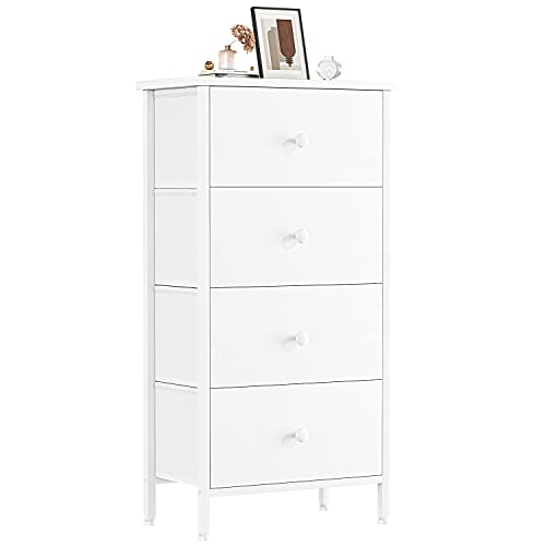 Modern White 4-Drawer Kids Dresser Chest