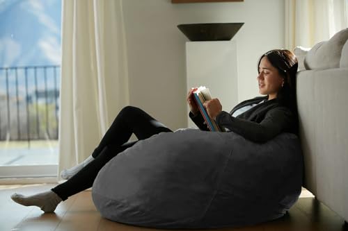 Charcoal Memory Foam Bean Bag Chair - 3