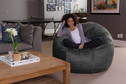 Plush Memory Foam Bean Bag Chair - Charcoal