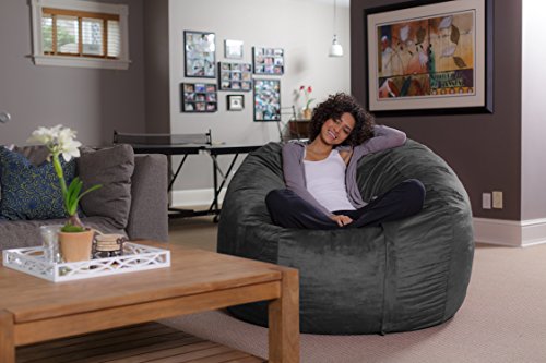 Plush Memory Foam Bean Bag Chair - Charcoal