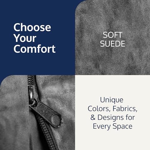 Oversized 6ft Grey Suede Bean Bag Chair