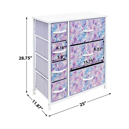 Sorbus Kids 7-Drawer Dresser with Fabric Bins