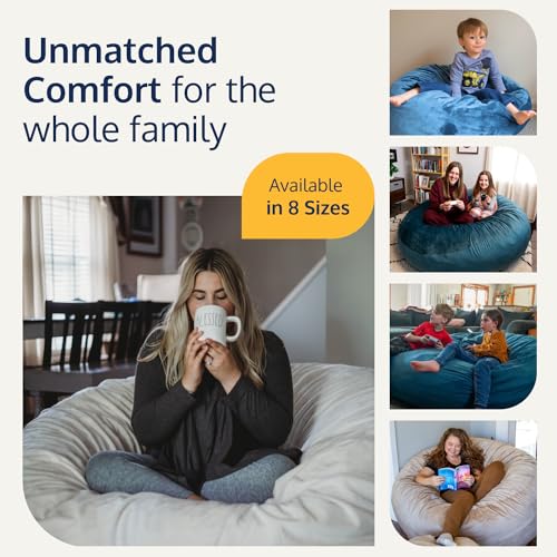 Oversized 6ft Grey Suede Bean Bag Chair