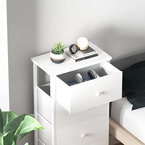 Modern White 4-Drawer Kids Dresser Chest
