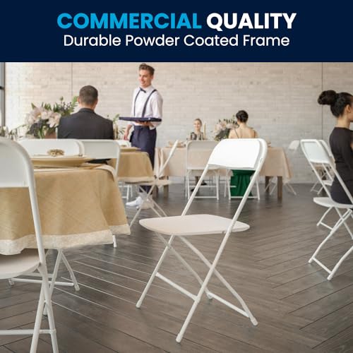 White Folding Chairs - 10 Pack, 650LB Capacity