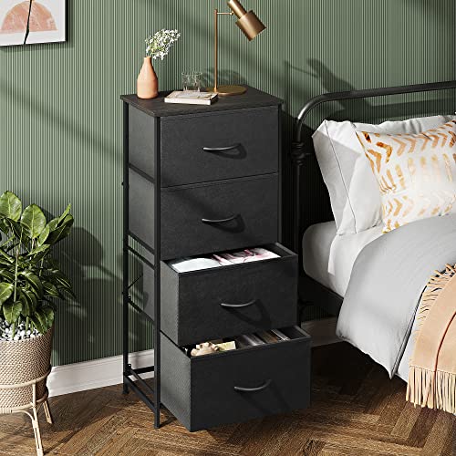 Charcoal Black 4-Drawer Fabric Storage Dresser