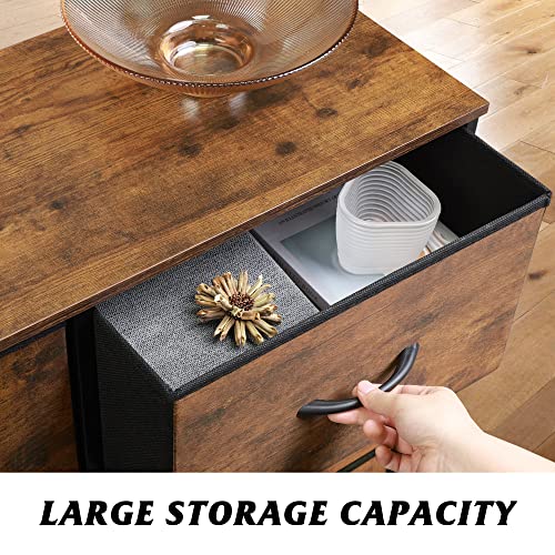 Rustic Brown Tall Dresser with 10 Drawers