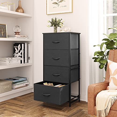 Charcoal Black 4-Drawer Fabric Storage Dresser
