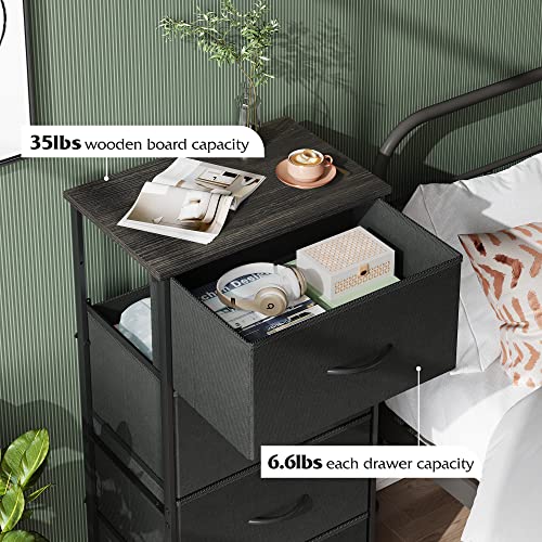 Charcoal Black 4-Drawer Fabric Storage Dresser