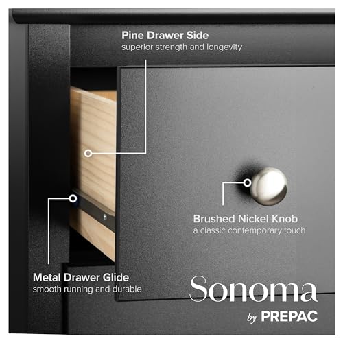 Sonoma 5-Drawer Chest in Black Finish