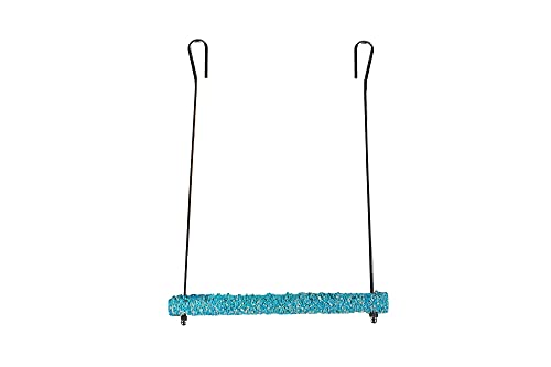 PENN-PLAX Bird-Life Trimmer Plus Cement & Metal Swing – Naturally Trims Nails & Beak – Great for Parakeets, Cockatiels, Finches, and Other Small Birds – Small Size