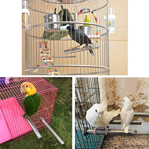 Stainless Steel Parrot Perch with Grinding Stick