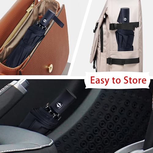 Compact Windproof Umbrella for Women - Flower Red