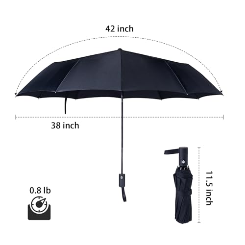 Compact Windproof Umbrella for Women - Flower Red