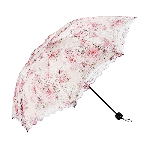 Vintage Floral UV Protection Folding Parasol Umbrella