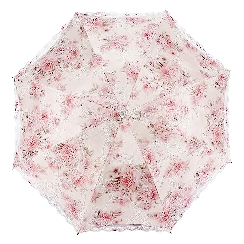 Vintage Floral UV Protection Folding Parasol Umbrella
