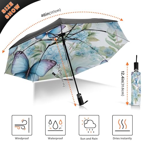 Women's Windproof Folding Umbrella - Sun & Rain