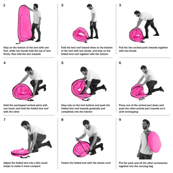 Portable Privacy Shower Tent for Women (Pink)