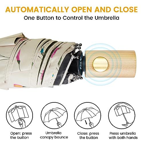 G4Free Lightweight UV Protection Travel Umbrella - Floral