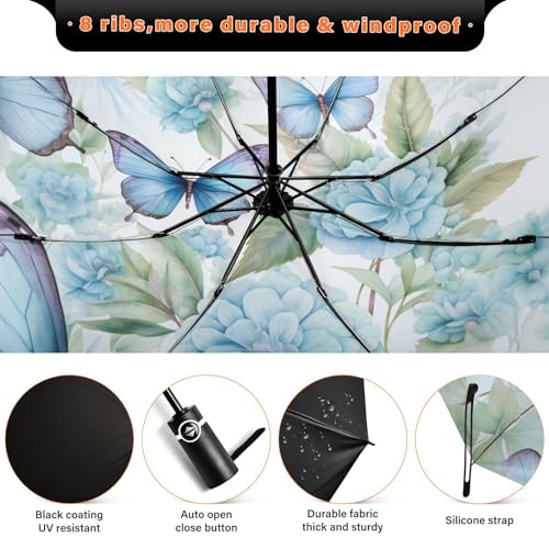 Women's Windproof Folding Umbrella - Sun & Rain