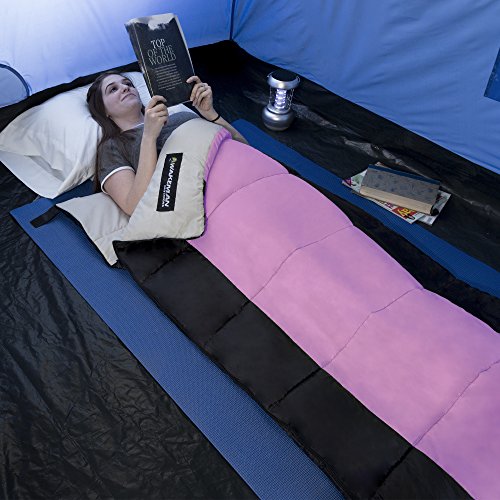 Pink 3-Season Lightweight Sleeping Bag for Women