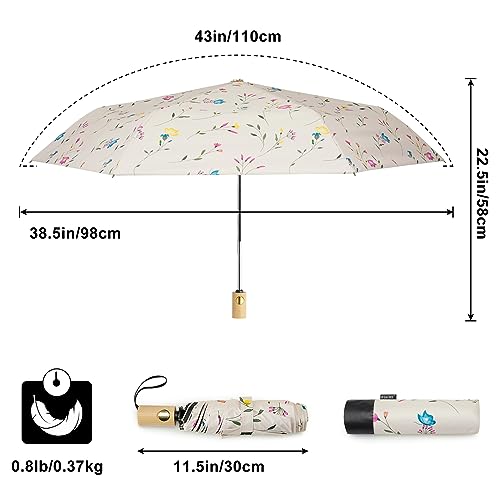 G4Free Lightweight UV Protection Travel Umbrella - Floral