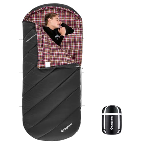 KingCamp XL Flannel Lined Sleeping Bag for Women