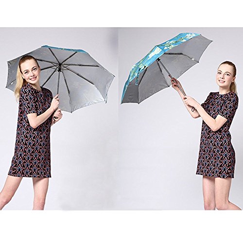 Artistic Folding Umbrella for Women's Sun Protection