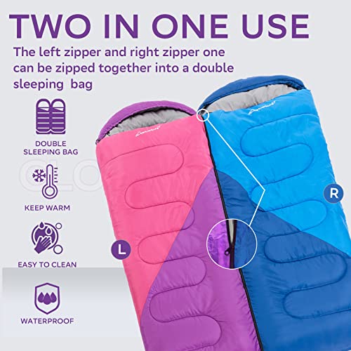 Clostnature Lightweight Sleeping Bag for Women & Kids