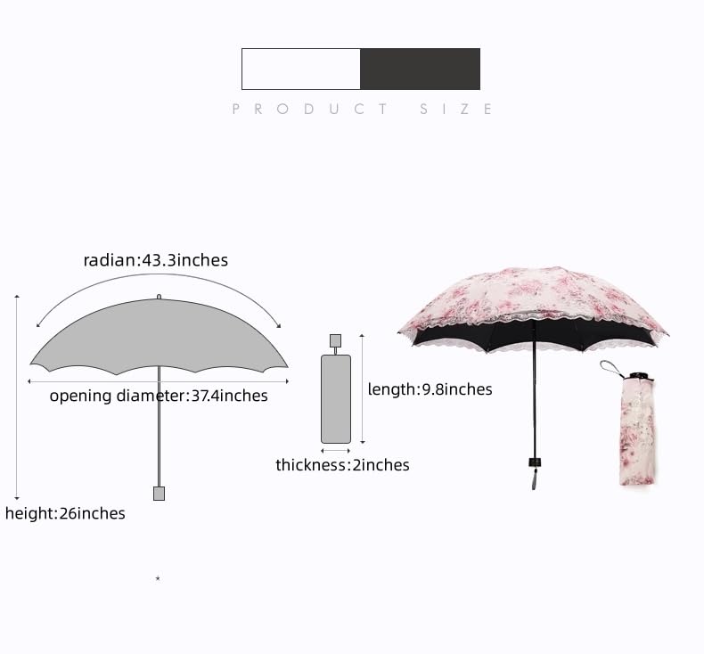 Vintage Floral UV Protection Folding Parasol Umbrella