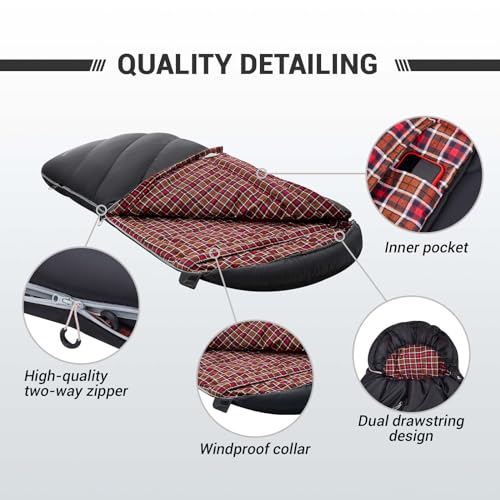 KingCamp XL Flannel Lined Sleeping Bag for Women