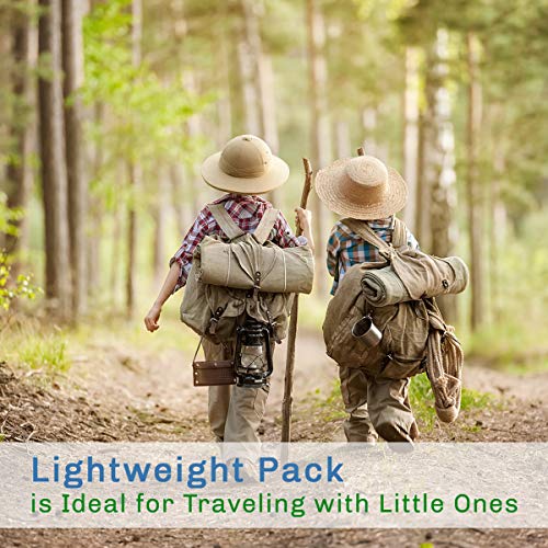 Neon Green Kids Sleeping Bag with Compression Straps