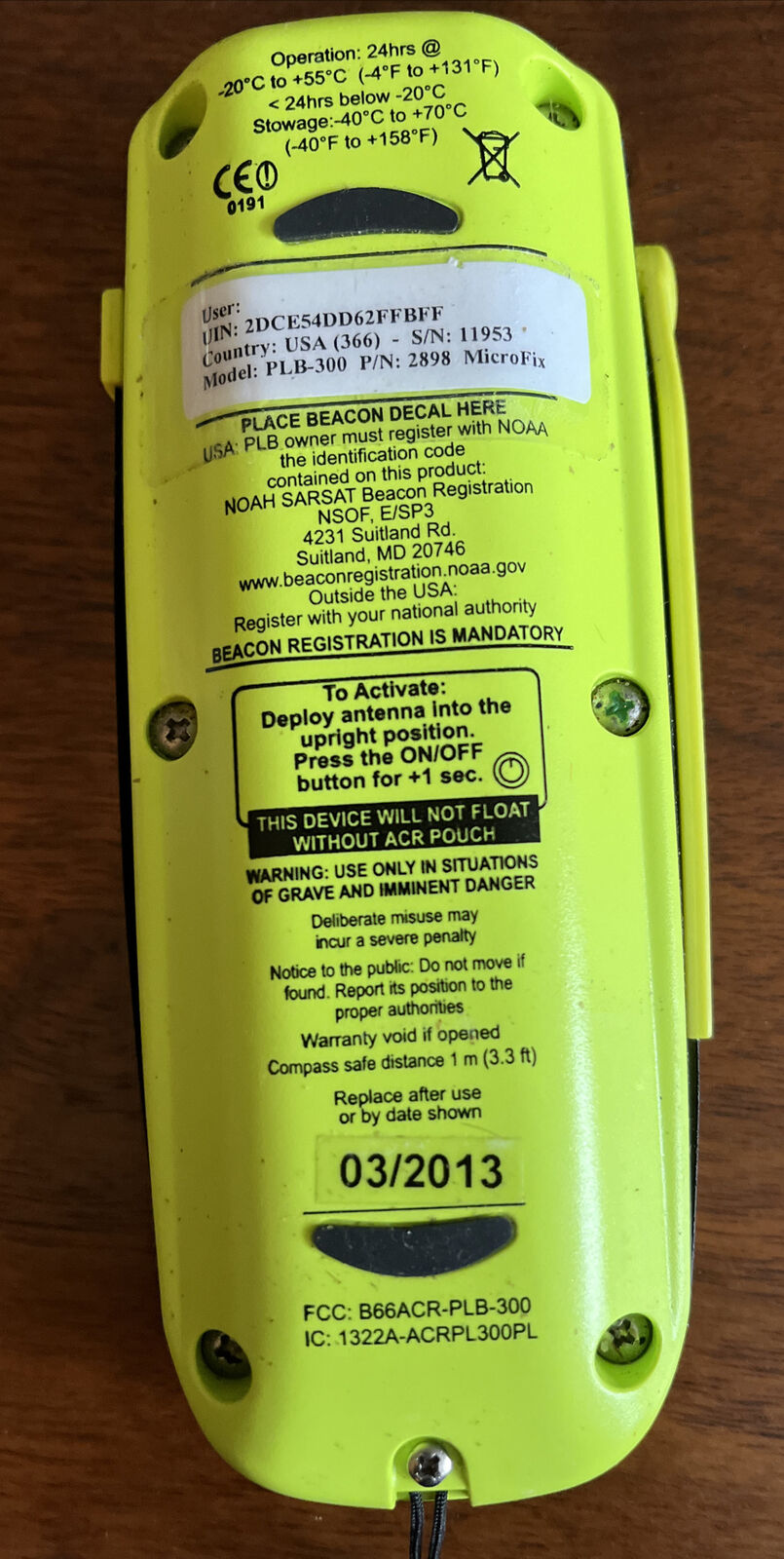 ACR MicroFix 406 Emergency GPS PLB