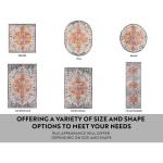 Vintage Bohemian Area Rug, Orange/Navy, 5'3" x 7'3