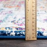 Vintage Bohemian Area Rug, Orange/Navy, 5'3" x 7'3