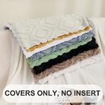 Plush 18x18 Beige Throw Pillow Covers (Set of 2)