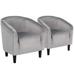 Velvet Tufted Living Room Chairs, Set of 2