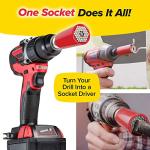 Red Dog Socket with Drill Adapter for Versatile Use