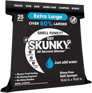 Extra Large Rinse-Free Bathing Sponge Wipes