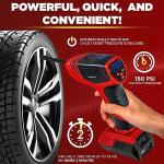 Compact Tire Inflator with Pressure Gauge, USB Rechargeable