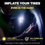 Compact Tire Inflator with Pressure Gauge, USB Rechargeable