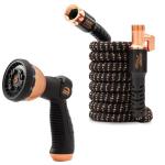 25 FT Expandable Copper Garden Hose with Nozzle