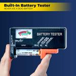 Battery Daddy Organizer Case with Tester - Stores 180 Batteries